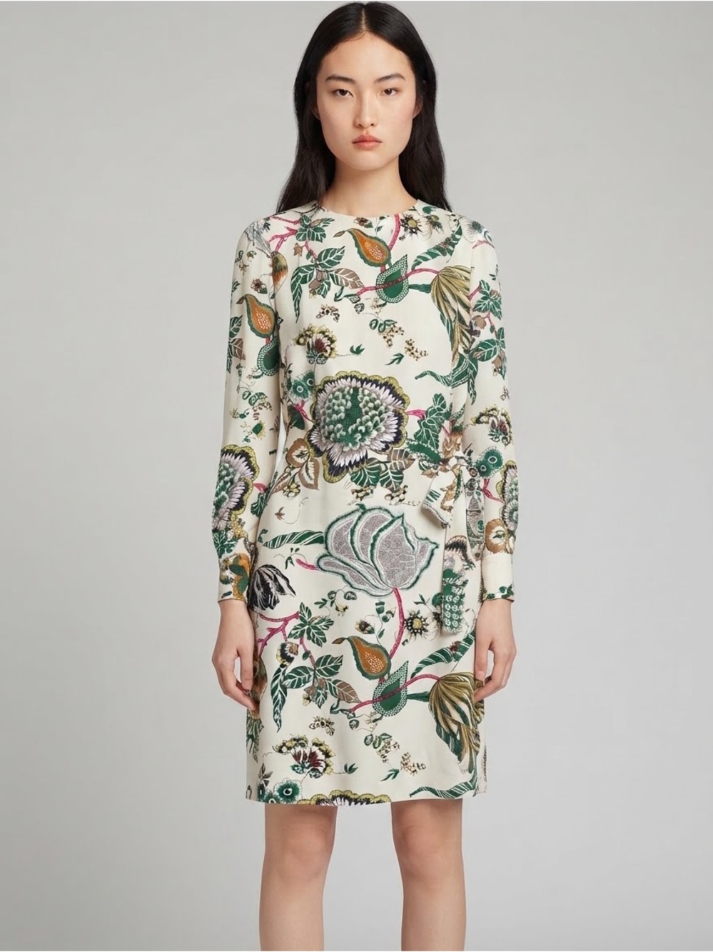 Tory Burch Happy Time Shift Floral Dress Long sleeve